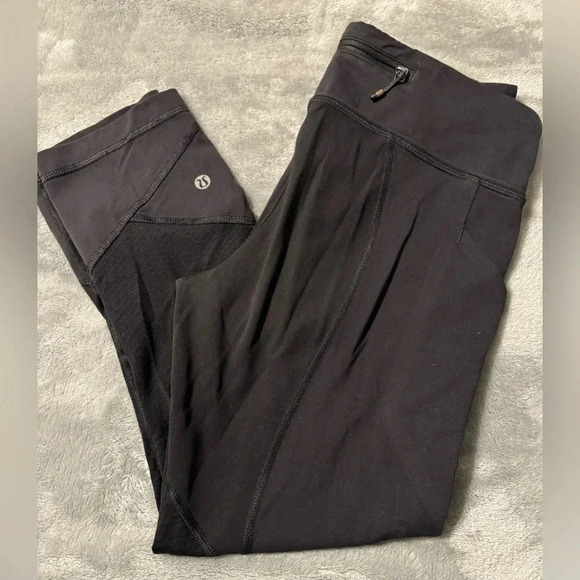 lululemon athletica Pants - Lululemon Pace Rival Crop Leggings Full-On Luxtreme Black 22" Women’s Size 6